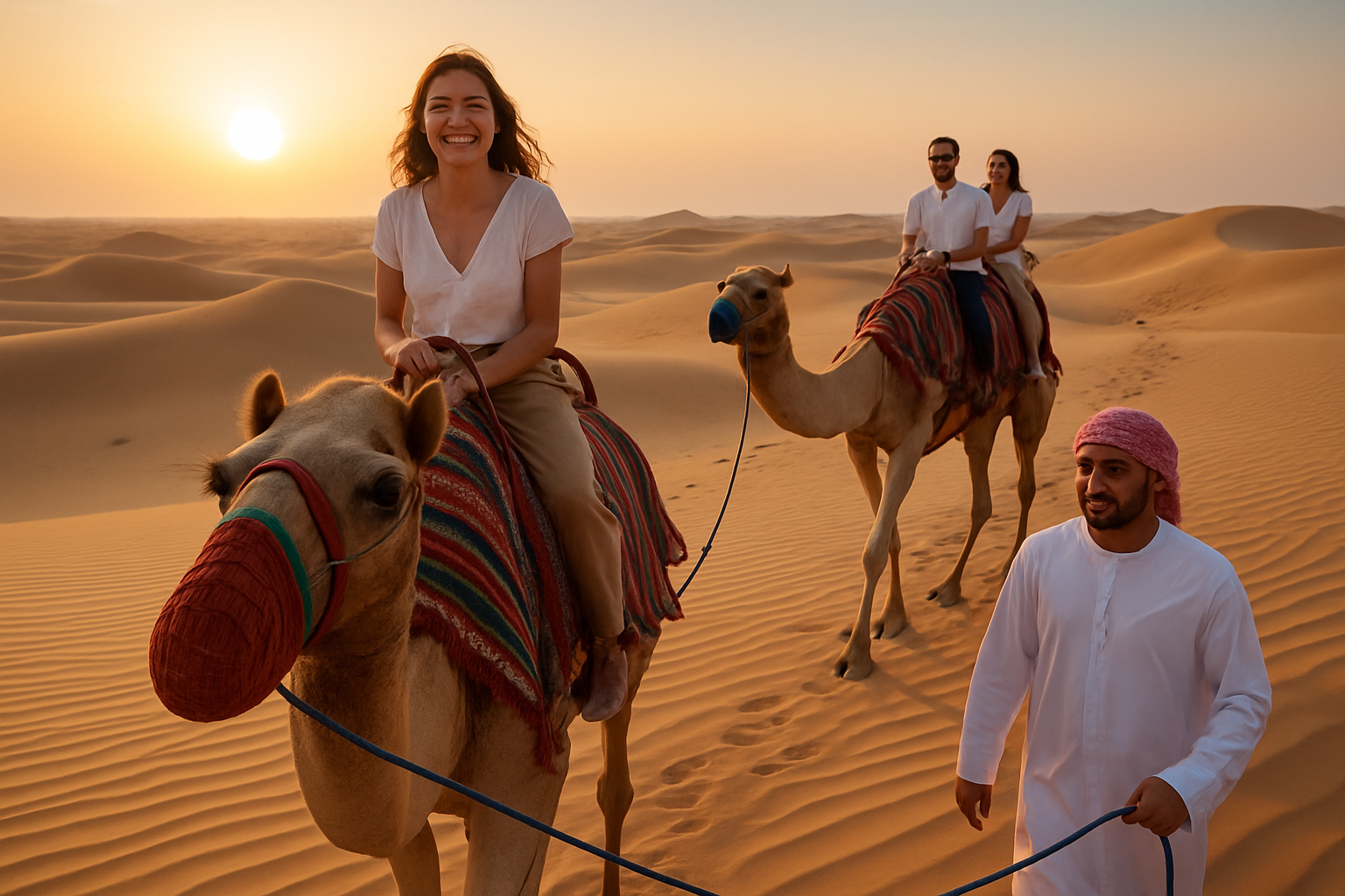 Adventurous desert safari experience in Dubai with camel rides